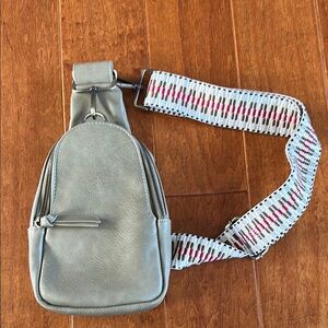 Anthropologie Cream Crossbody Bag Compact Design